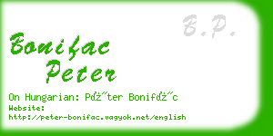 bonifac peter business card